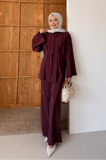 Tied Kimono Set Anthracite
