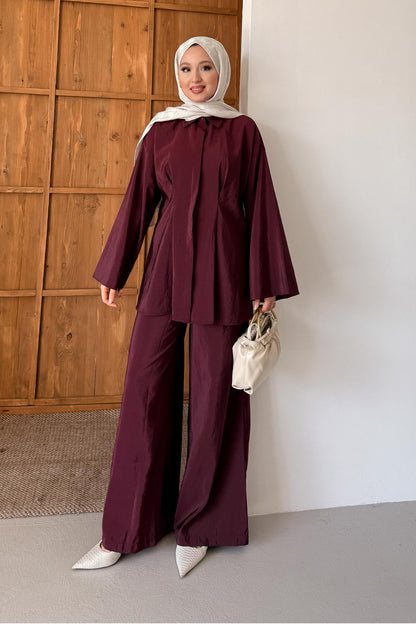Tied Kimono Set Anthracite