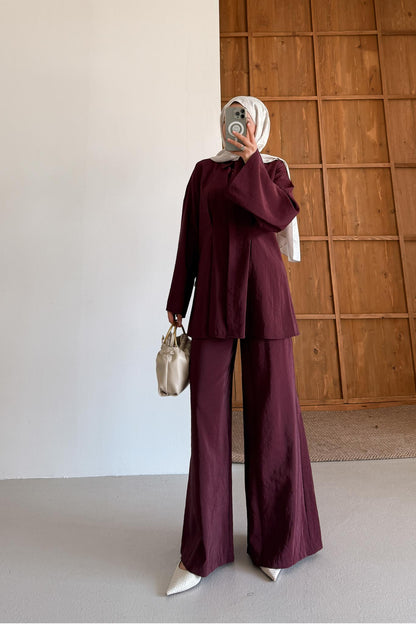 Tied Kimono Set Anthracite
