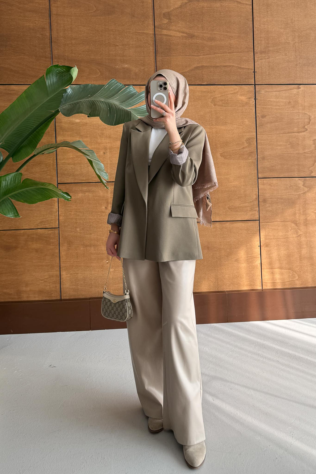 Yeni Blazer Ceket Haki