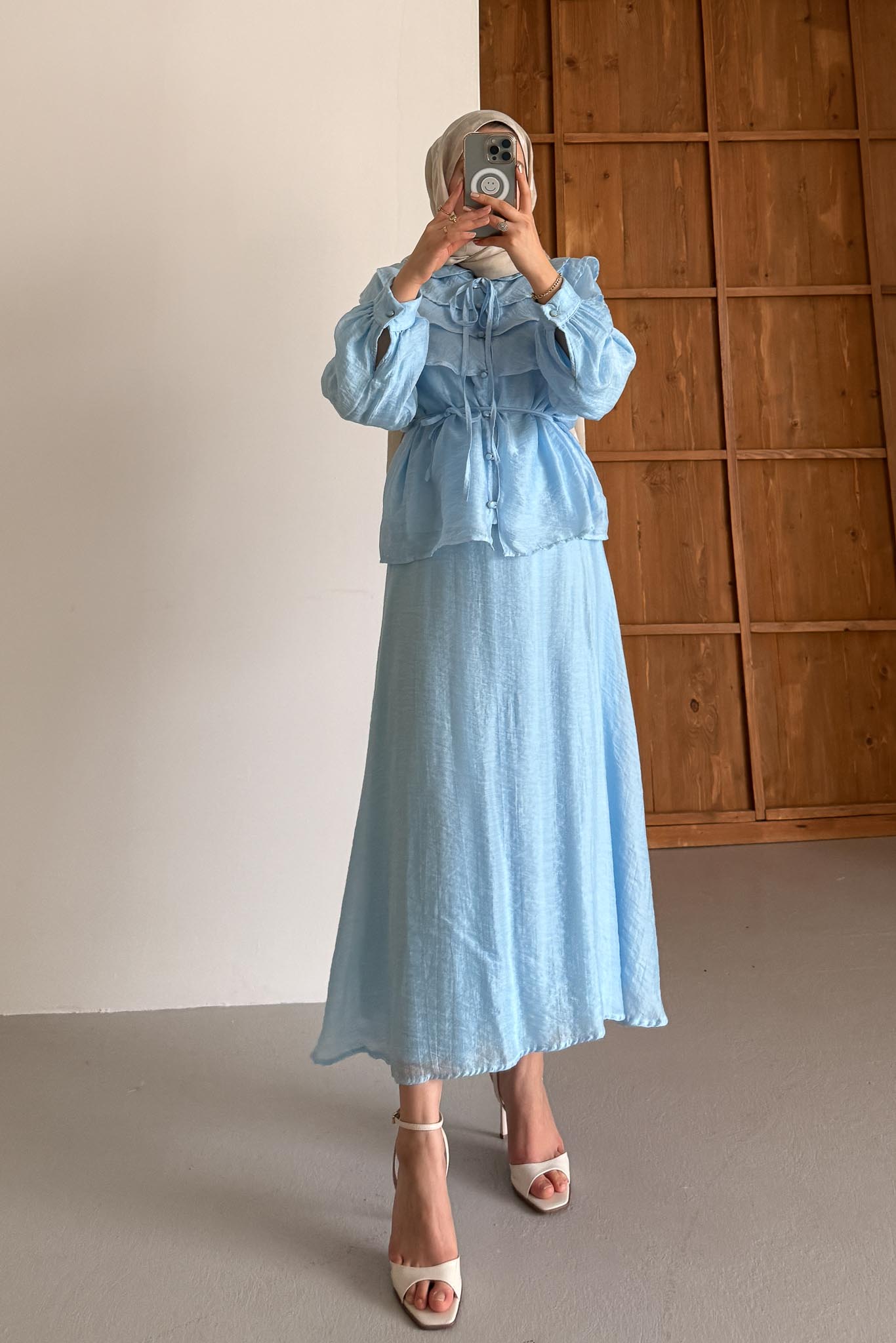 Seyran Pleated Dress Beige