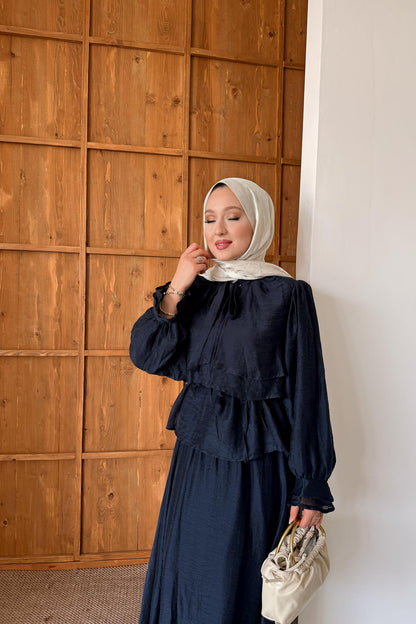 Tied Kimono Set Anthracite
