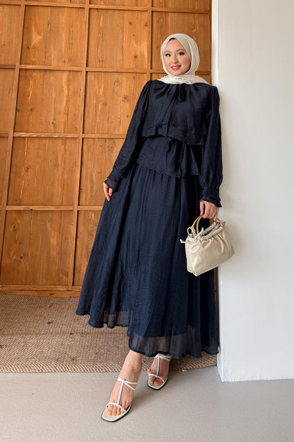 Tied Kimono Set Anthracite