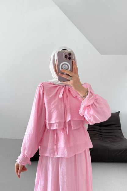 Tied Kimono Set Anthracite