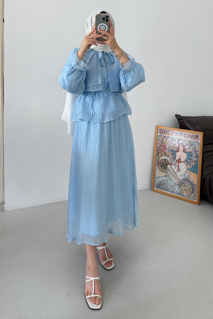 Tied Kimono Set Anthracite