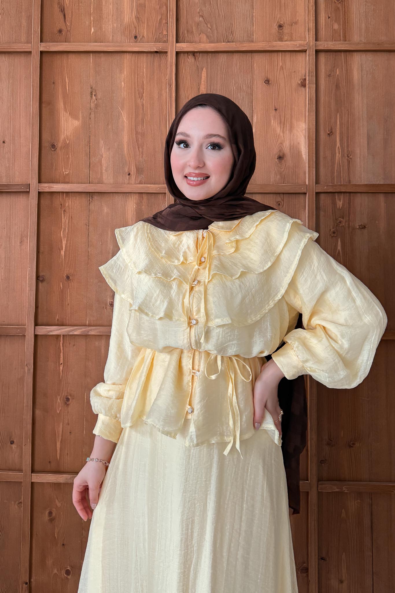 Seyran Pleated Dress Beige