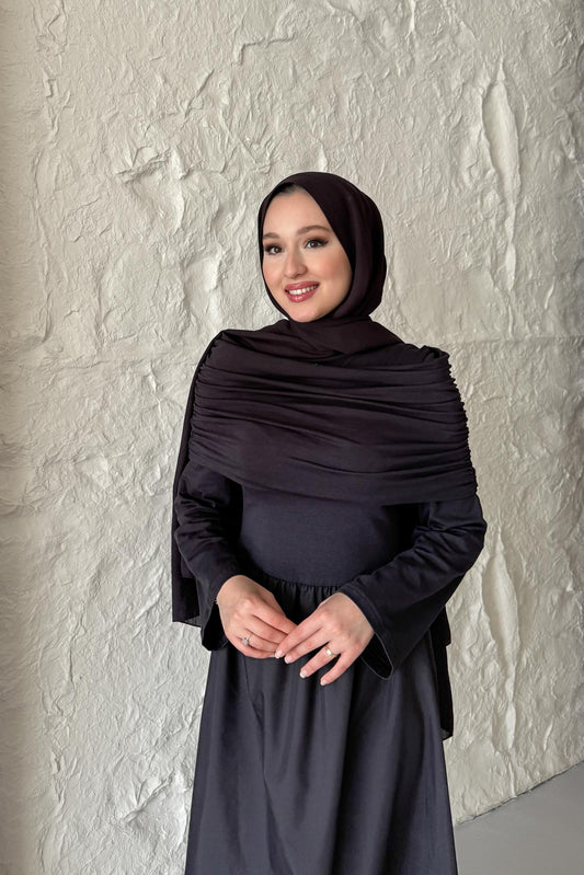 Rüya Büzgülü Elbise Siyah