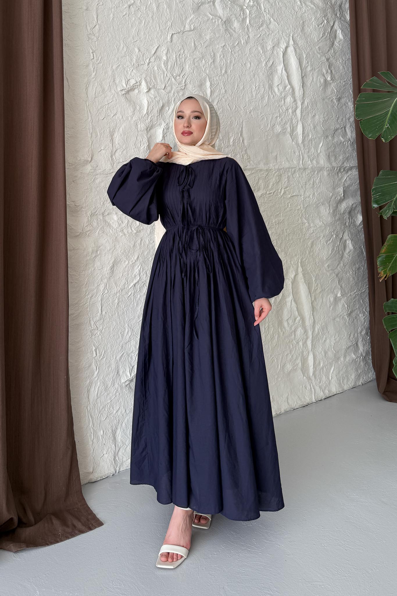 Soft Bağlamalı Elbise Lacivert