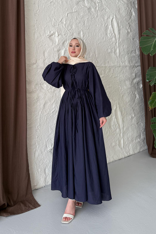 Soft Bağlamalı Elbise Lacivert
