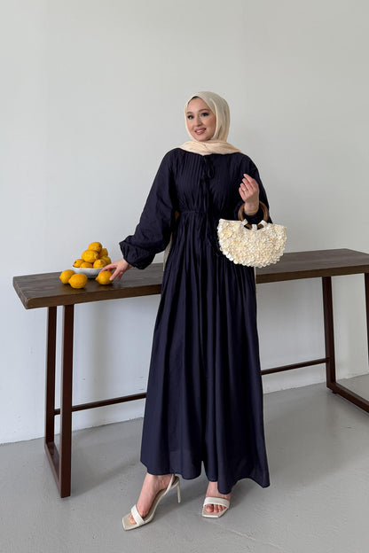 Soft Bağlamalı Elbise Lacivert
