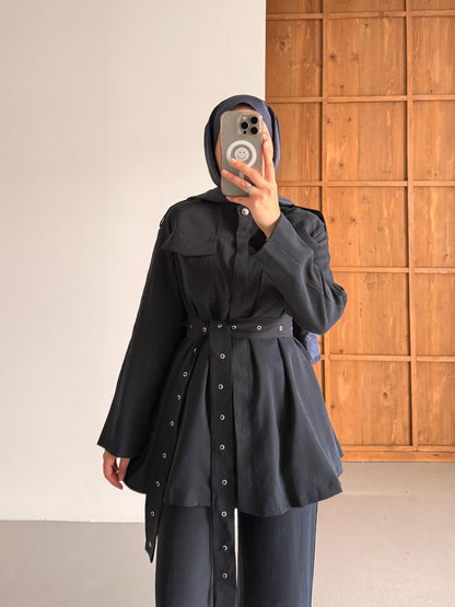 Ajda Pleated Skirt Set Petrol