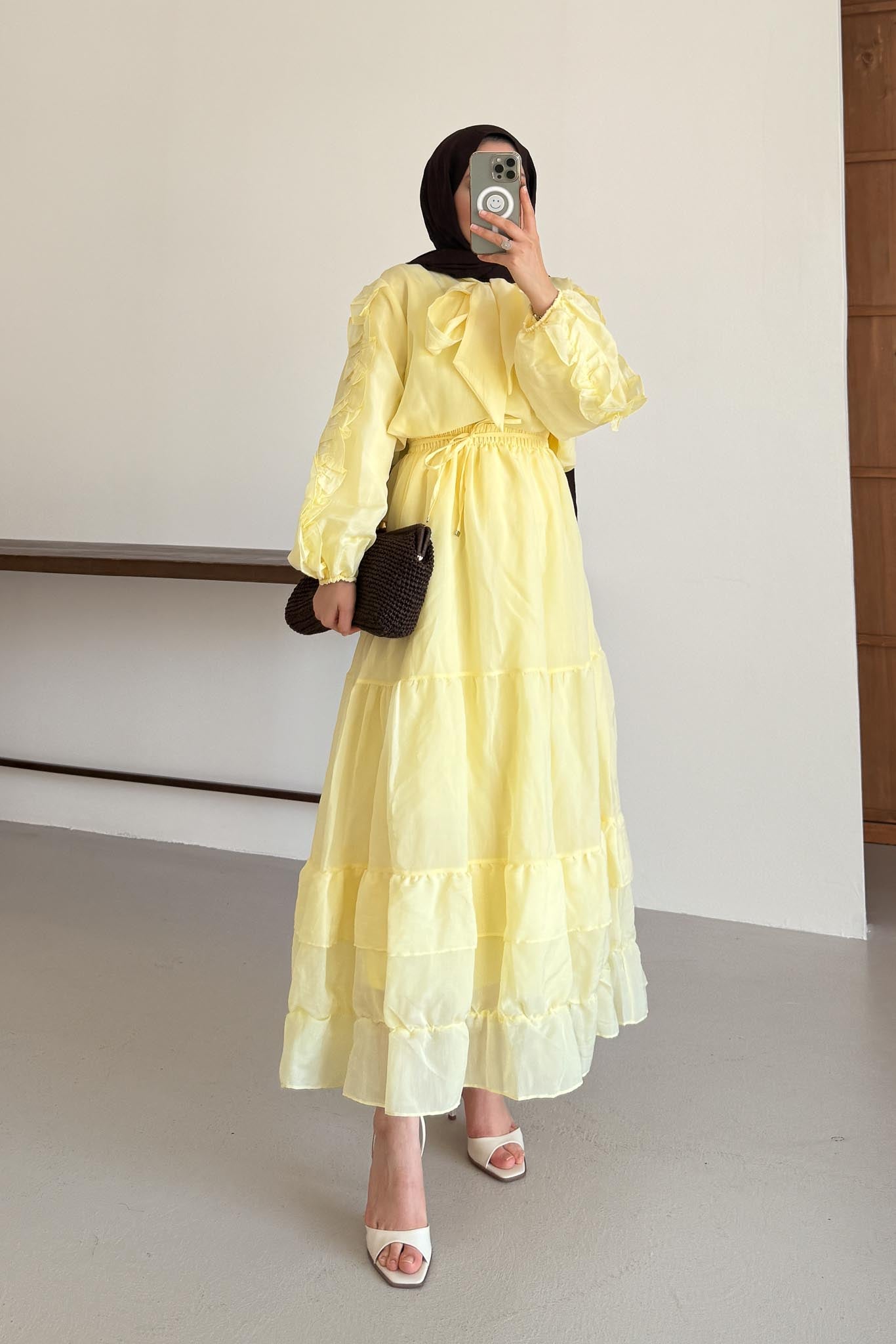 Seyran Pleated Dress Beige