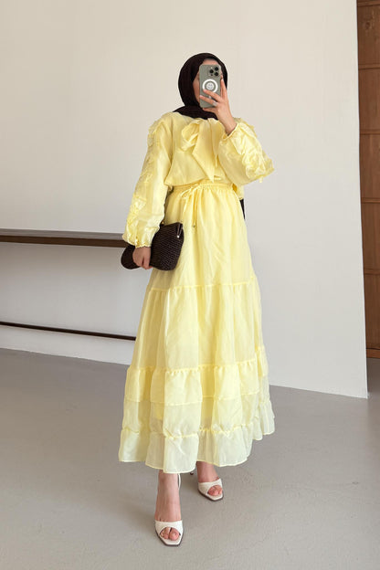Seyran Pleated Dress Beige