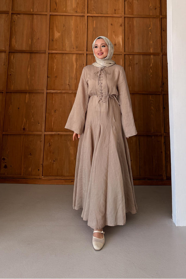 Seyran Pleated Dress Beige