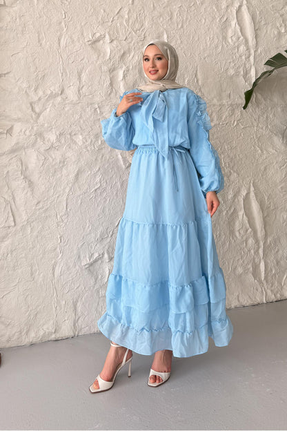 Seyran Pleated Dress Beige