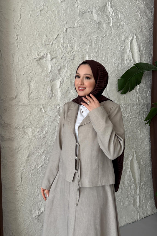 Leche Bağlamalı Takım Vizon