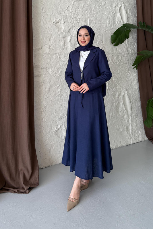 Leche Bağlamalı Takım Lacivert