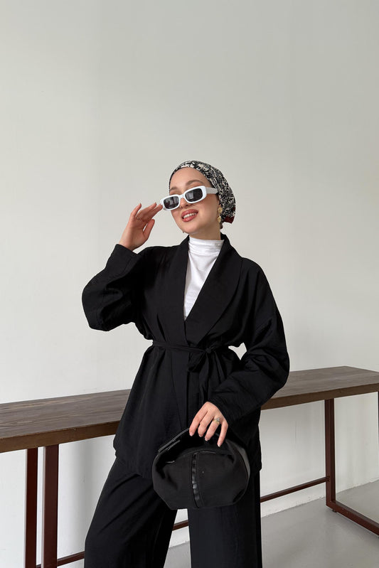 Mishel Kimono Takım Siyah