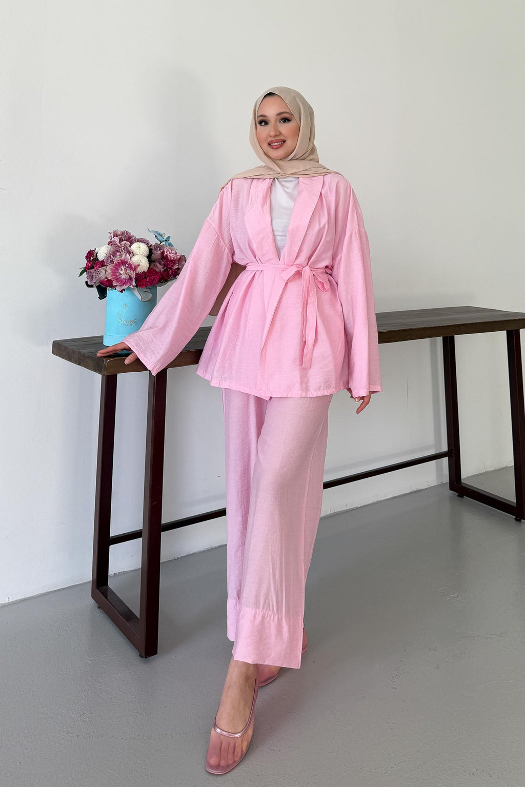 Mishel Kimono Takım Pembe