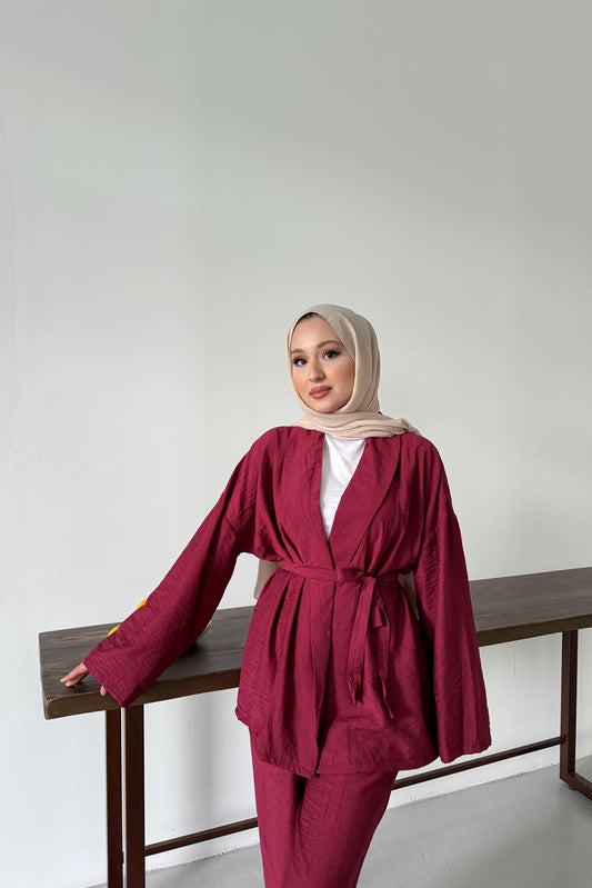 Mishel Kimono Takım Bordo