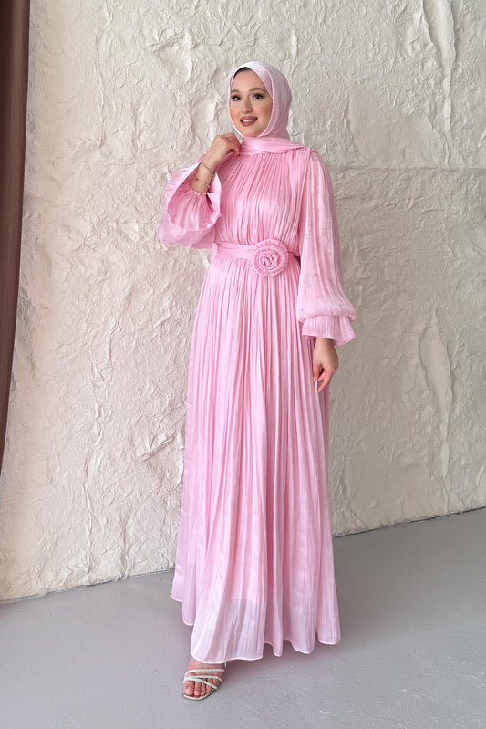 Maria İpek Taşlı Elbise Pembe