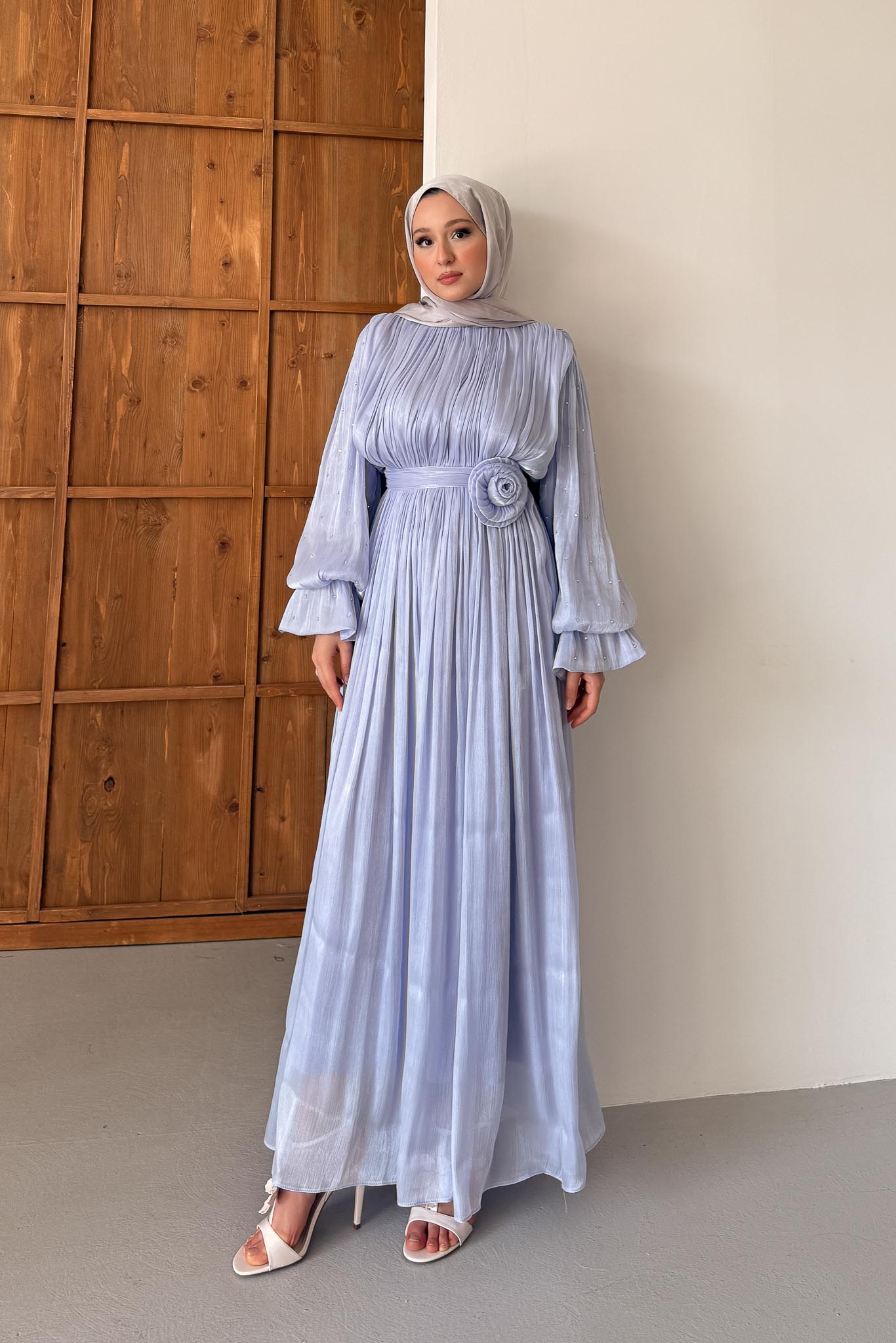 Maria İpek Taşlı Elbise Lila
