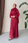 Seyran Pleated Dress Beige