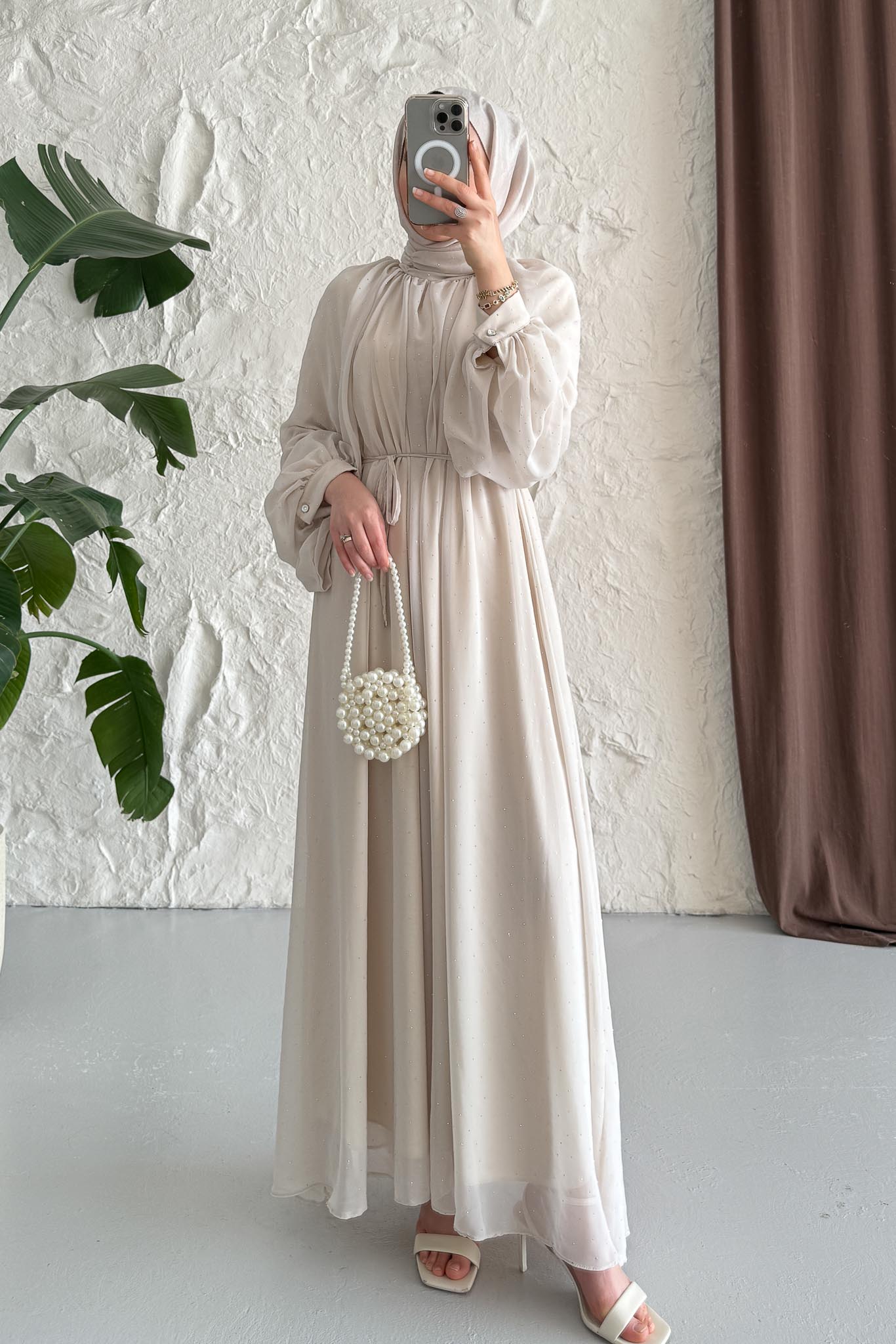 Gold Deren Evening Dress Dusty Rose