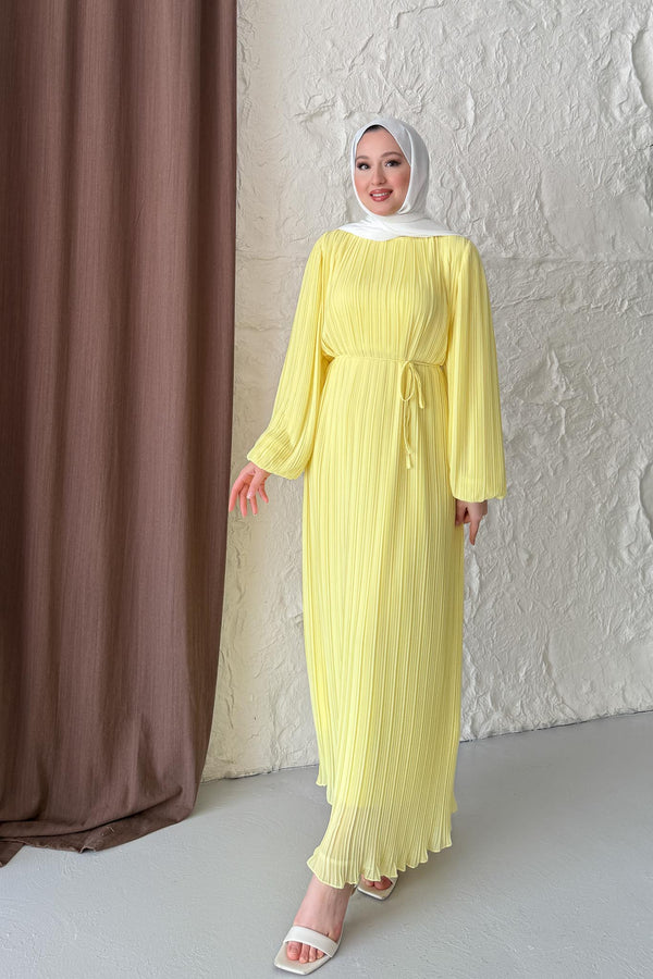 Seyran Pleated Dress Beige