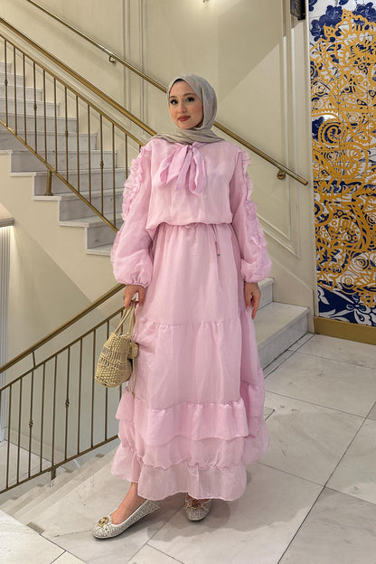 Seyran Pleated Dress Beige