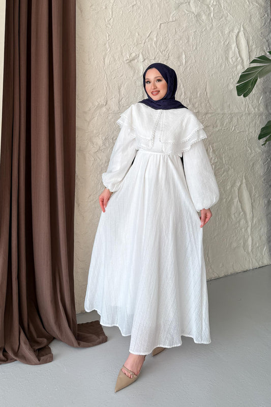 Blanc Dantel Elbise Beyaz