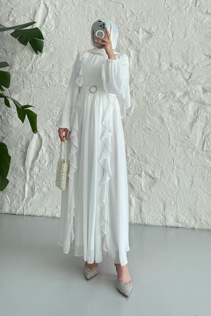 Fairy Diamond Evening Dress Beige