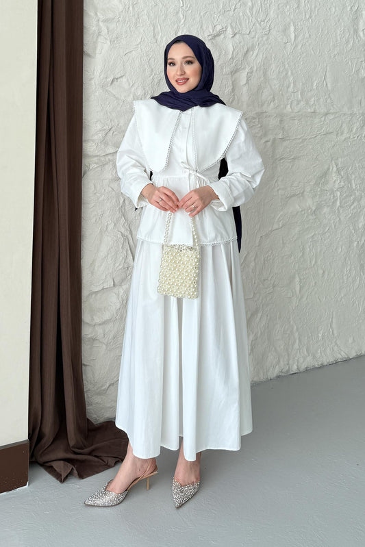 Seyran Pleated Dress Beige