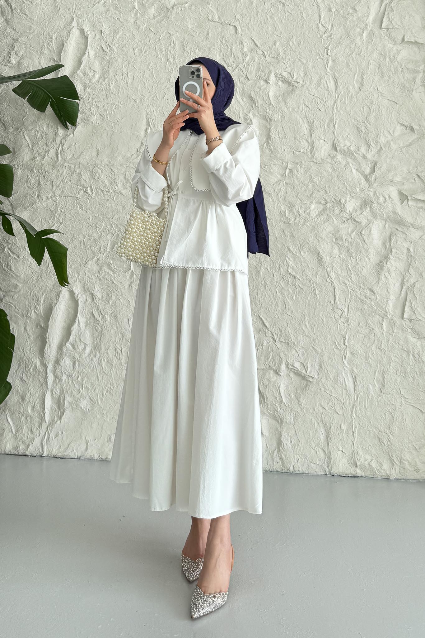 Seyran Pleated Dress Beige