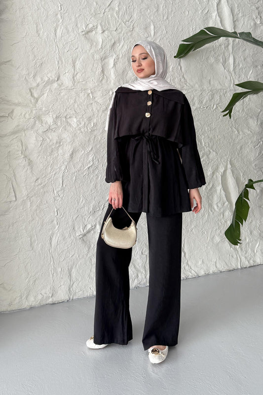 Ajda Pleated Skirt Set Petrol