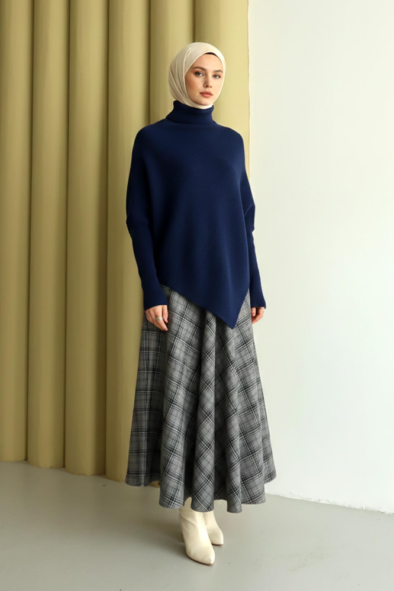 V Tasarım Kazak Lacivert