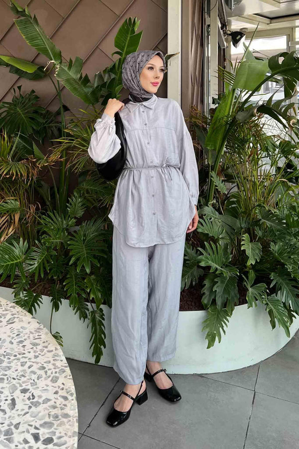 Venezia Crinkle Set Gray
