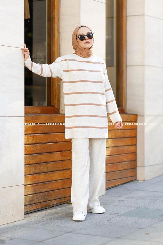 Stone Striped Knitwear Set