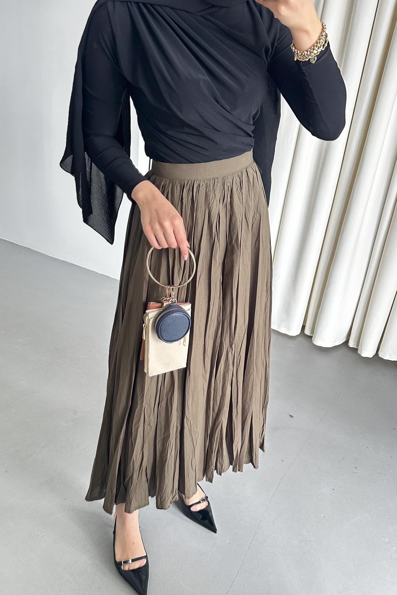 Tied Linen Skirt Beige