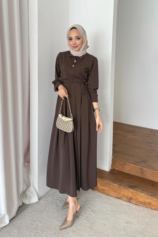 Will Pileli Elbise Acı Kahve