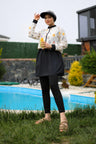 Ruffle Collar Modest Swimsuit