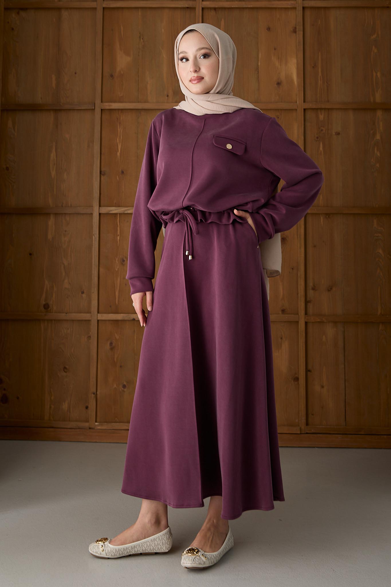 Ajda Pleated Skirt Set Petrol