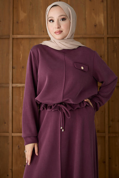 Ajda Pleated Skirt Set Petrol