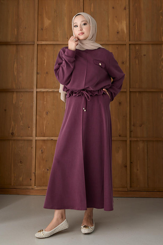 Ajda Pleated Skirt Set Petrol