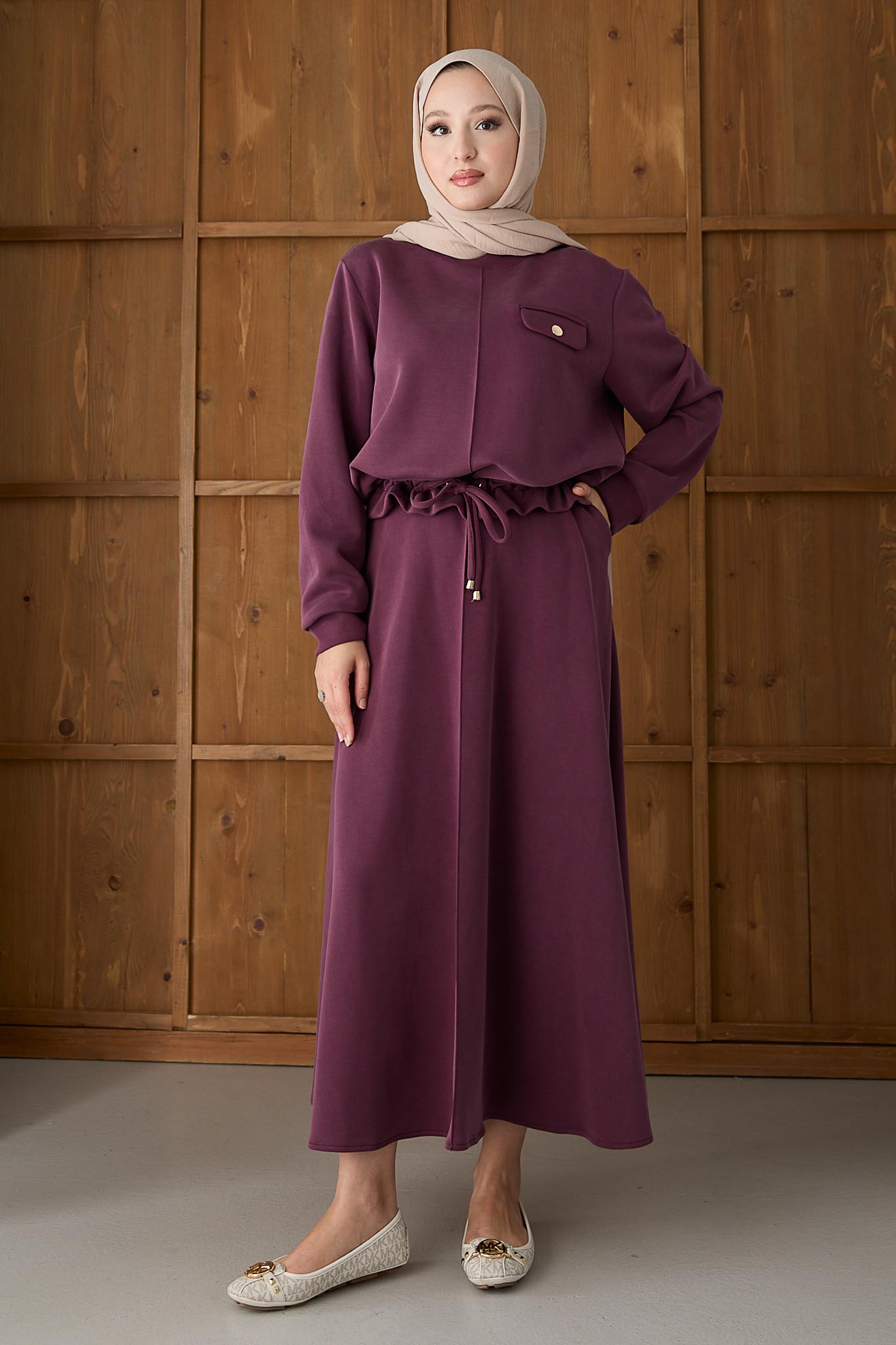 Ajda Pleated Skirt Set Petrol