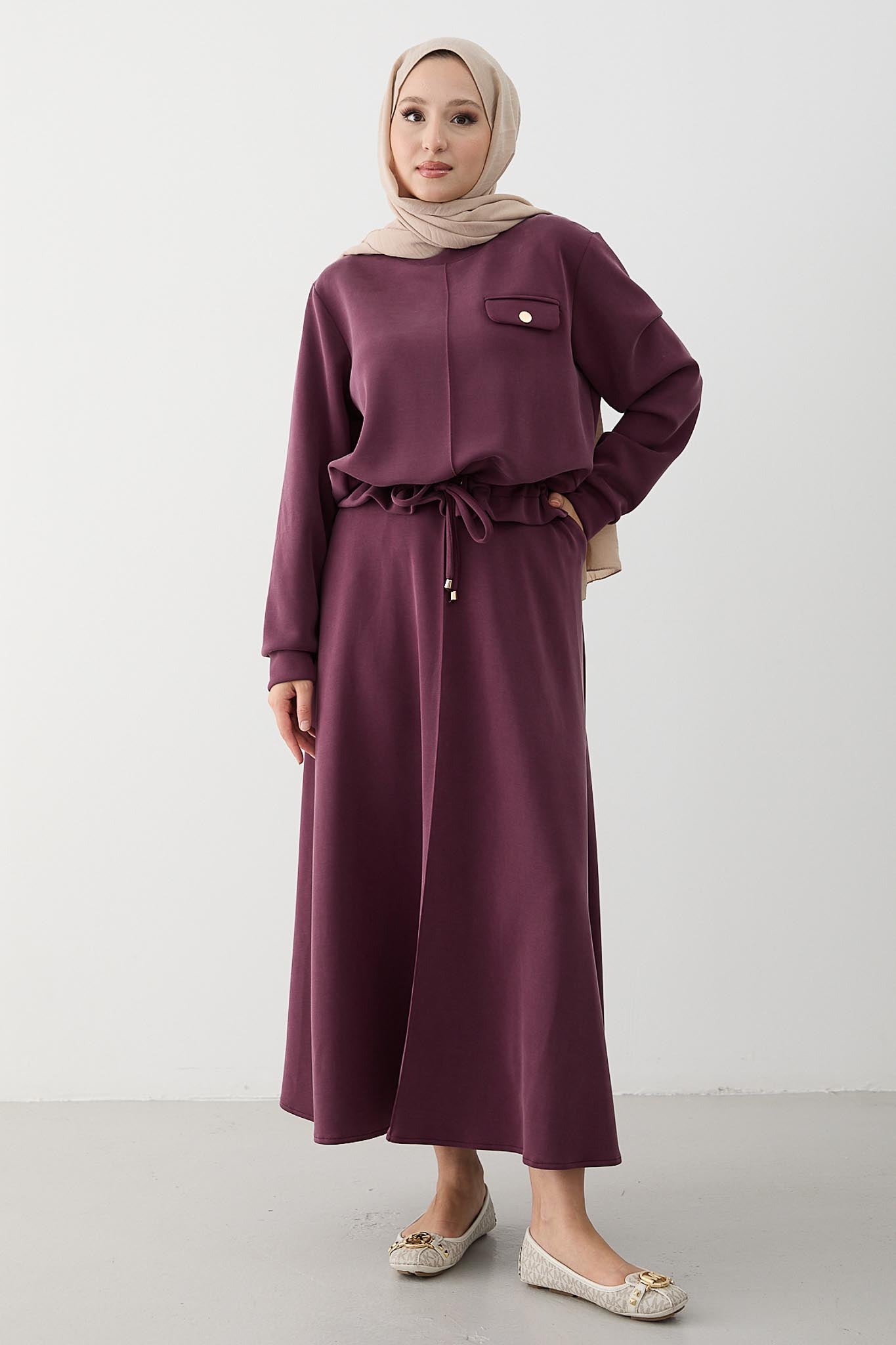 Ajda Pleated Skirt Set Petrol