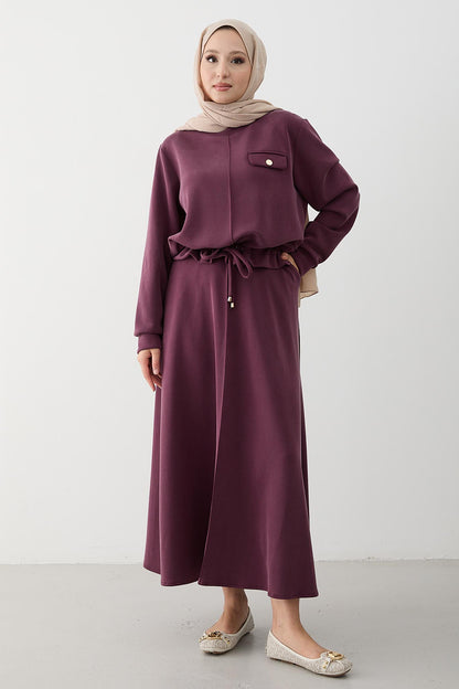 Ajda Pleated Skirt Set Petrol
