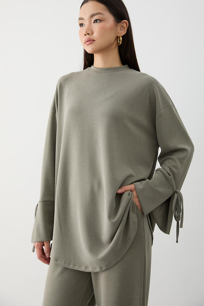 Ajda Pleated Skirt Set Petrol
