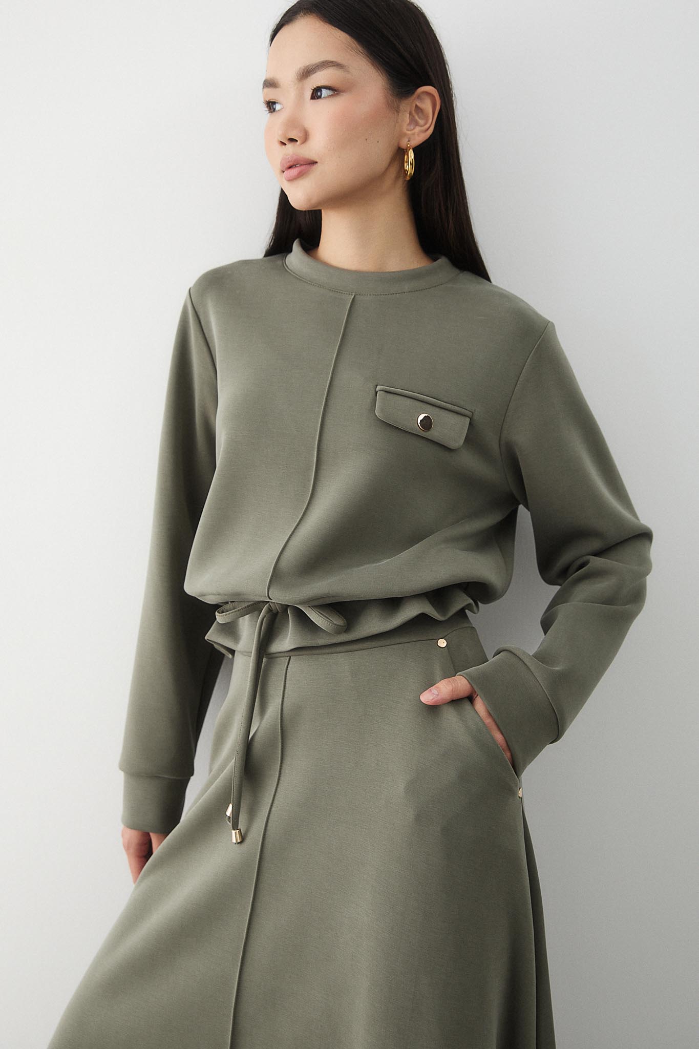 Ajda Pleated Skirt Set Petrol