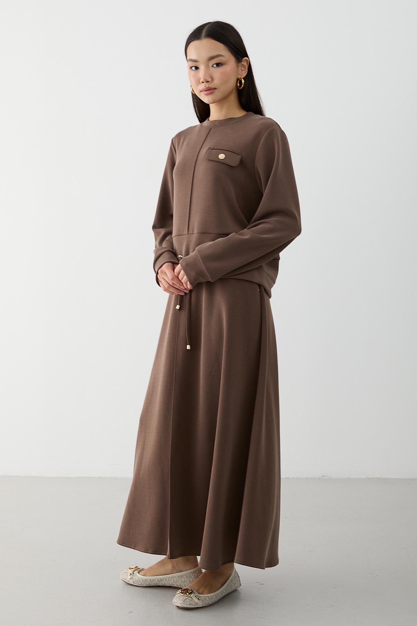 Ajda Pleated Skirt Set Petrol